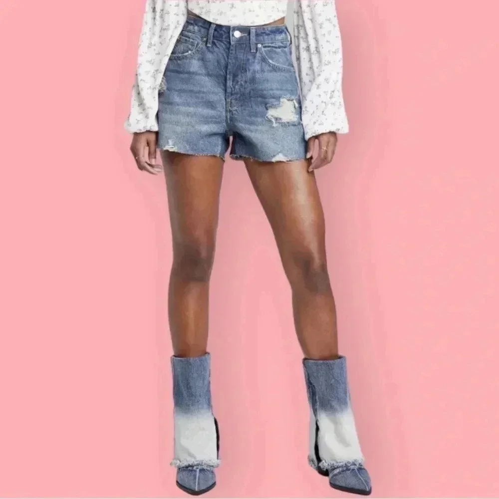 Women’s Wild Fable Size 14 Denim High-Rise Curvy Shorts New NWT